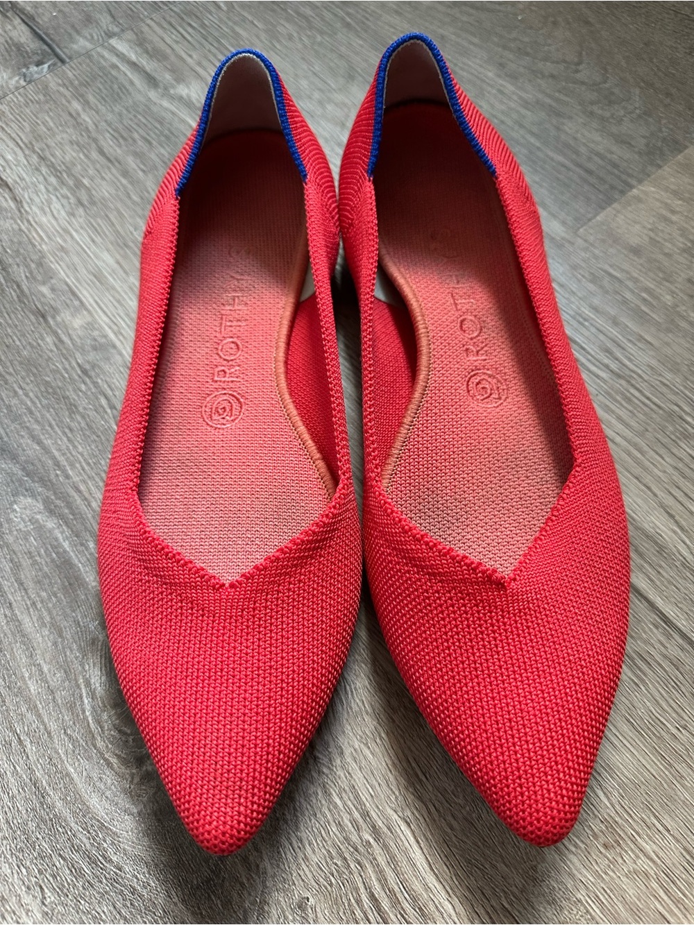 Rothy's Red Pointed Knit Flats - Women's 8.5W